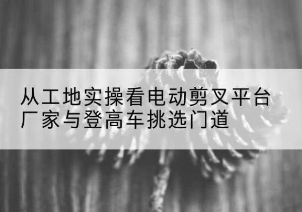 皮山电动剪叉升降平台厂家-从工地实操看电动剪叉平台厂家与登高车挑选门道